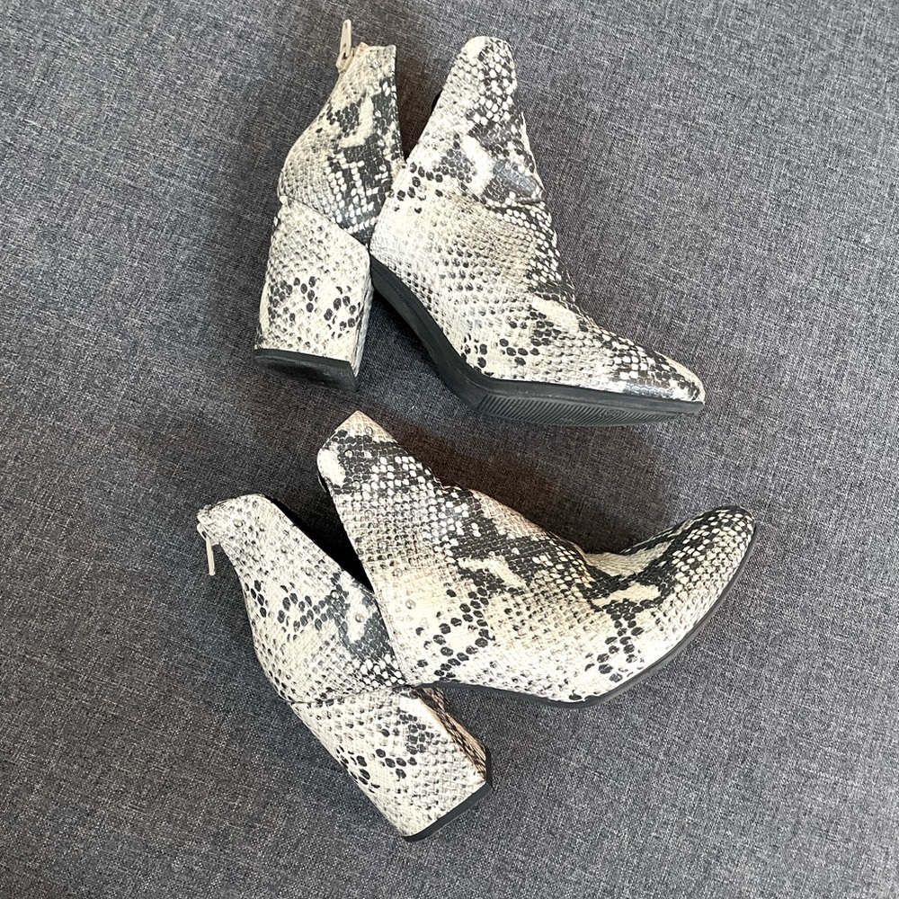 Snake Print Ankle Booties